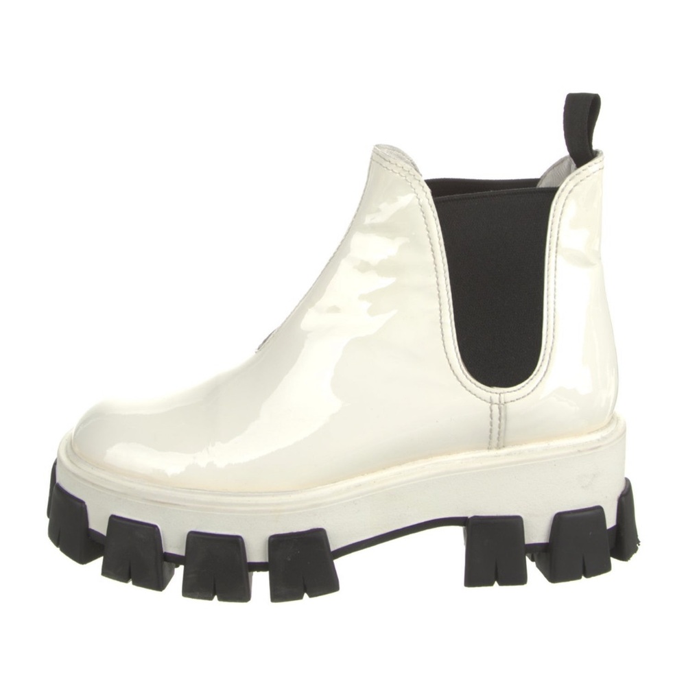 Prada White Chelsea Boots